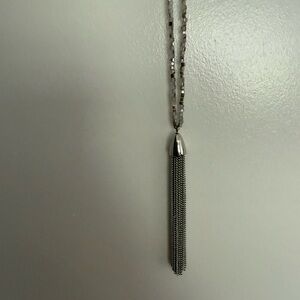 Elegant Silver Tassel Necklace